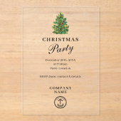 透明なビジ企業のネスクリスマスパーティー アクリル招待状 (正面)