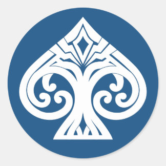 透明なフチなしアールデコのエーススペード ラウンドシール