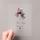 透明なブルゴーニュフローラワインの試飲 アクリル招待状 (インサイチュ (ポータブル))