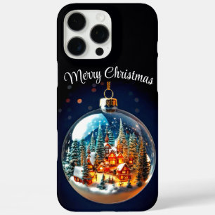 透明なボーブルの中の劇的なクリスマスの風景 iPhone 16 PRO MAXケース