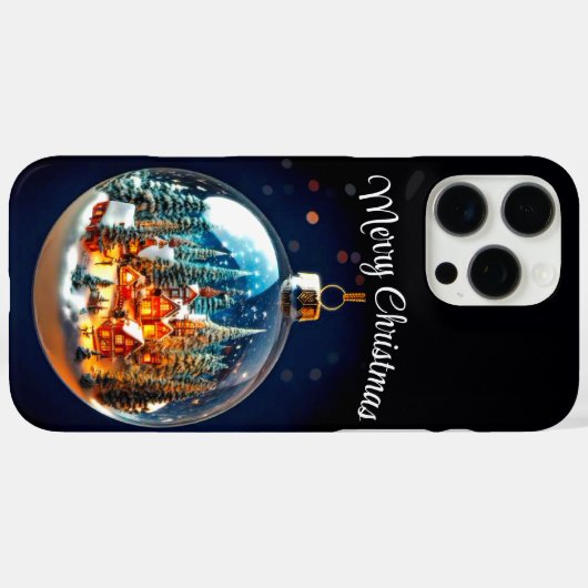 透明なボーブルの中の劇的なクリスマスの風景 Case-Mate iPhoneケース (裏面 (横))