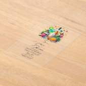 透明なメキシコのフィエスタタコ'シャワーを取る アクリル招待状 (レイダウン)