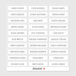 透明なモダンなシックなゲスト名ステッカー シール