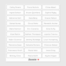 透明なモダンミニマルなゲスト名 シール