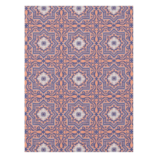 透明なモノグラムのAzulejoのスタイルのテーブルクロス テーブルクロス (正面)