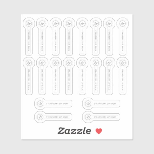 透明なリップバームの安全シールロゴとテキストラベル シール (シート)