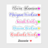 透明なロングシール/ラストネームハート シール (シート)