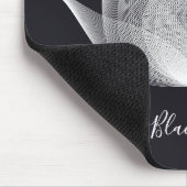 透明なロータスブラックとホワイトのフローラテンプレート マウスパッド (コーナー)