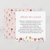 透明なワイルドフラワーの花飾りシャワー ラッピング 招待状 (正面/裏面)