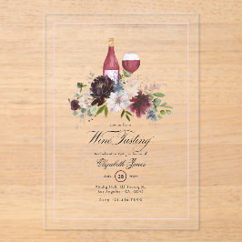 透明なワインの試飲バチェロレッテ アクリル招待状