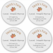 透明な丸いカスタムメイプルシロップのステッカー シール (正面)