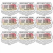 透明な体バターラベルピンクと金ゴールド シール (正面)