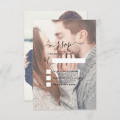 透明な写真とタイポグラフィーの結婚式RSVPカード 招待状 (正面/裏面)