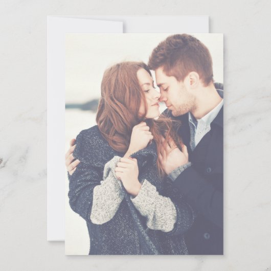 透明な写真結婚とタイポグラフィ 招待状 (裏面)