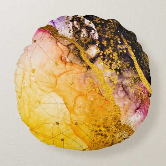 透明な創造性。抽象芸術クラウド – ARTマスト ラウンドクッション (正面)