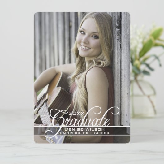 透明な卒業式招待状 招待状 (スタンド正面)