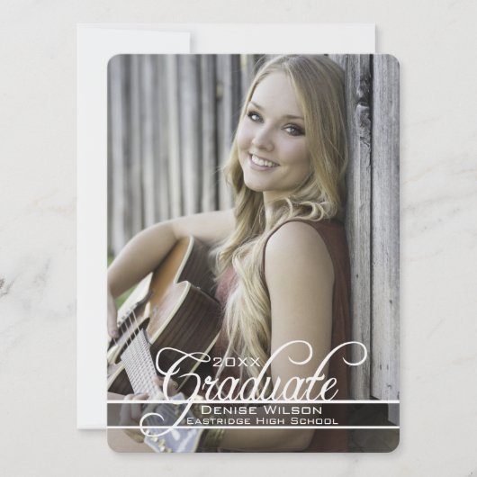 透明な卒業式招待状 招待状 (正面)