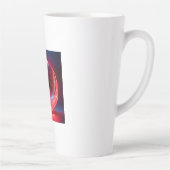 透明な反射赤いスターバーストのグローブ カフェラテマグ (右)