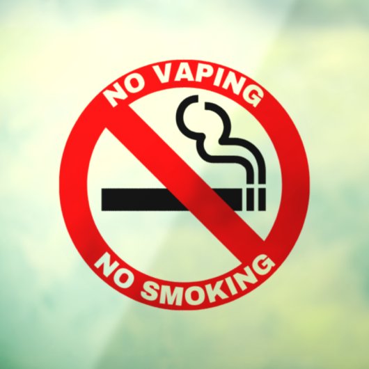 透明な喫煙や蒸気サインの窓が引っかかる ウィンドウサイン (シート3)