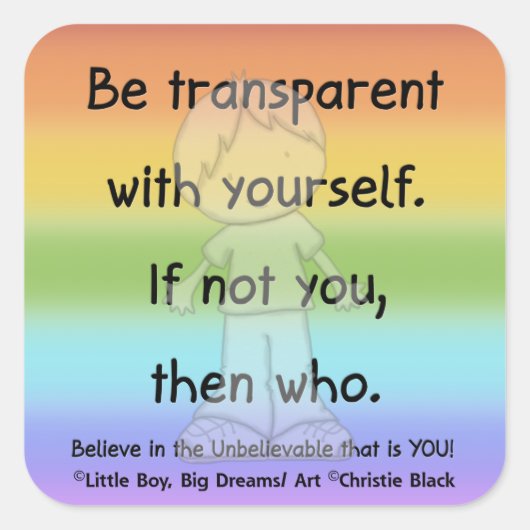 透明な四角いステッカーである スクエアシール (正面)