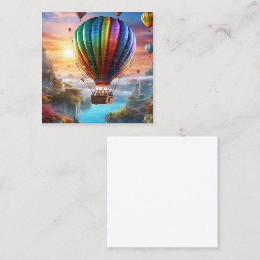 透明な地殻で作られた熱い気球 スクエア名刺 (正面/裏面)