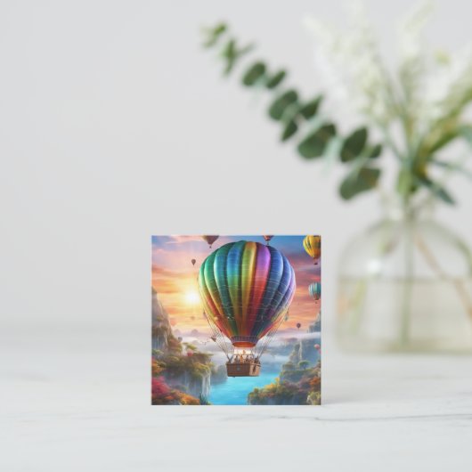 透明な地殻で作られた熱い気球 スクエア名刺 (スタンド正面)