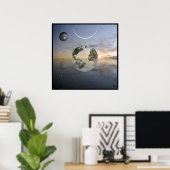 透明な地球 ポスター (ホームオフィス)