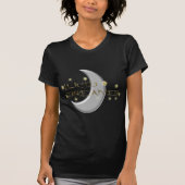 透明な夢みる人の月および星 Tシャツ (正面)