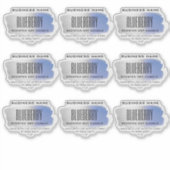 透明な大豆キャンドルラベル青いシルバーブラシ シール (正面)