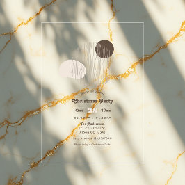 透明な幾何学的ミニマリストクリスマスパーティー アクリル招待状