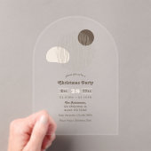 透明な幾何学的ミニマリストクリスマスパーティー アクリル招待状 (インサイチュ (ポータブル))