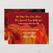 透明な星のこうもりのバーの（ユダヤ教の）バル・ミツバーの応答カード赤 出欠カード (正面/裏面)