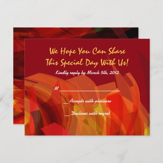 透明な星のこうもりのバーの（ユダヤ教の）バル・ミツバーの応答カード赤 出欠カード (正面/裏面)