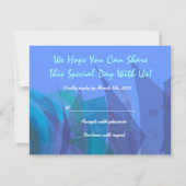 透明な星のこうもりのバーの(ユダヤ教の)バル・ミツバーの応答カード青 出欠カード