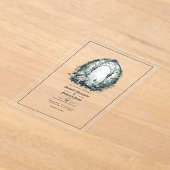 透明な暗いファンタジーゴシック結婚窓 アクリル招待状 (レイダウン)