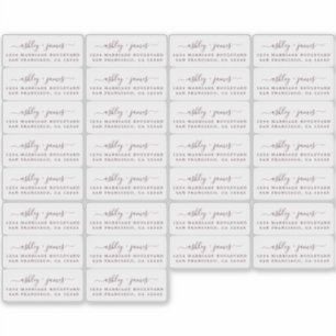 透明な書道差出人住所ラベル30x シール