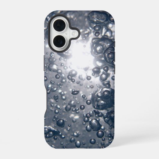 透明な水の泡 iPhone 16ケース (裏面)
