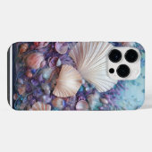 透明な海の中のパステルカラーの貝殻 iPhoneケース (裏面横)