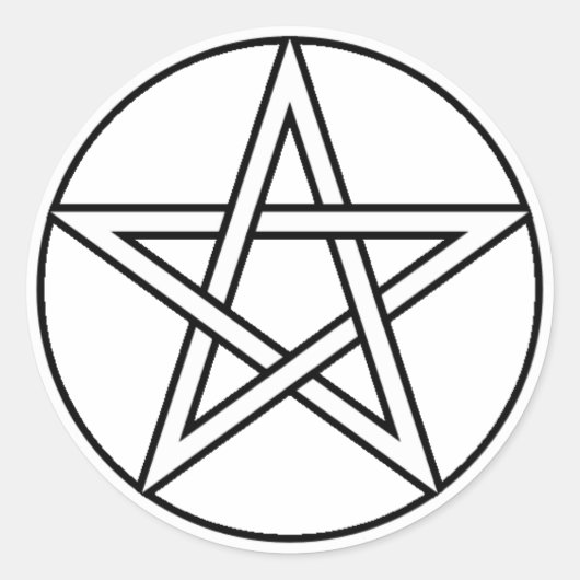 透明な白い星形五角形シール ラウンドシール (正面)