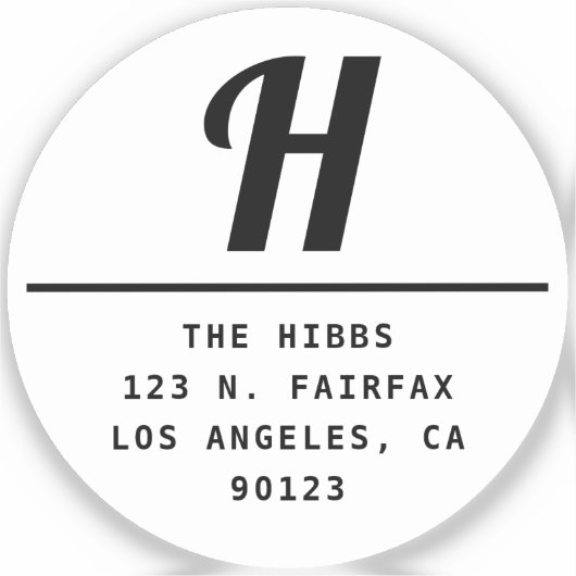 透明な白黒差出人住所 シール (正面)