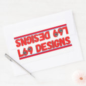 透明な矩形ステッカー「LOGO L69デザイン」 長方形シール (封筒)