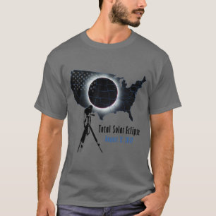 透明な米国との総日食2017年は地図を描きます Tシャツ