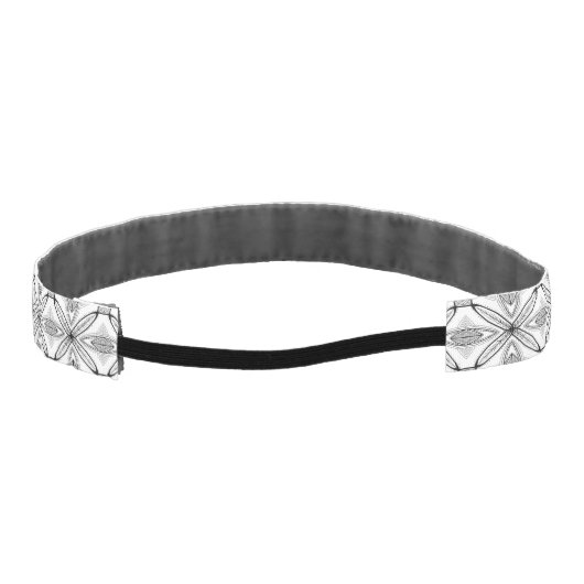 透明な背景との羽の曼荼羅のデザイン アスレチックヘッドバンド (裏面)