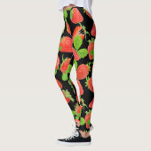 透明な背景にジューシーなライヒ模様 レギンス (左)