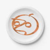 透明な背景にハロウィーンのカボチャ ペーパープレート (正面)