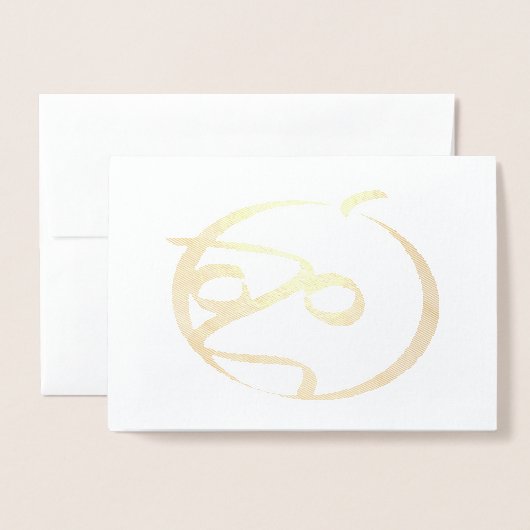 透明な背景にハロウィーンのカボチャ 箔カード (封筒付き正面)