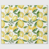 透明な背景にレモンのシームレスなパターン ラッピングペーパー (フラット)
