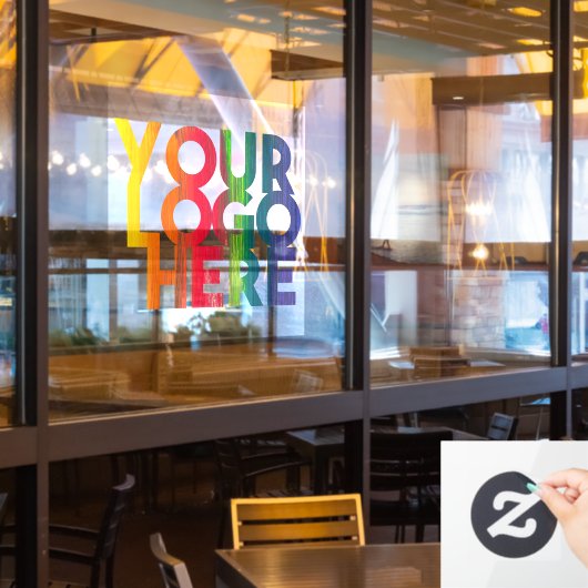 透明な背景のシンプルなビジネス ロゴ ウィンドウサイン (レストラン窓)