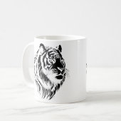 透明な背景のトラの顔Tシャツ コーヒーマグカップ (正面左)