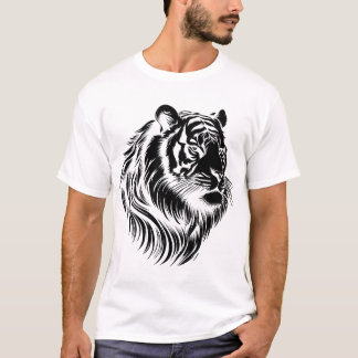 透明な背景の虎の顔Tシャツ Tシャツ